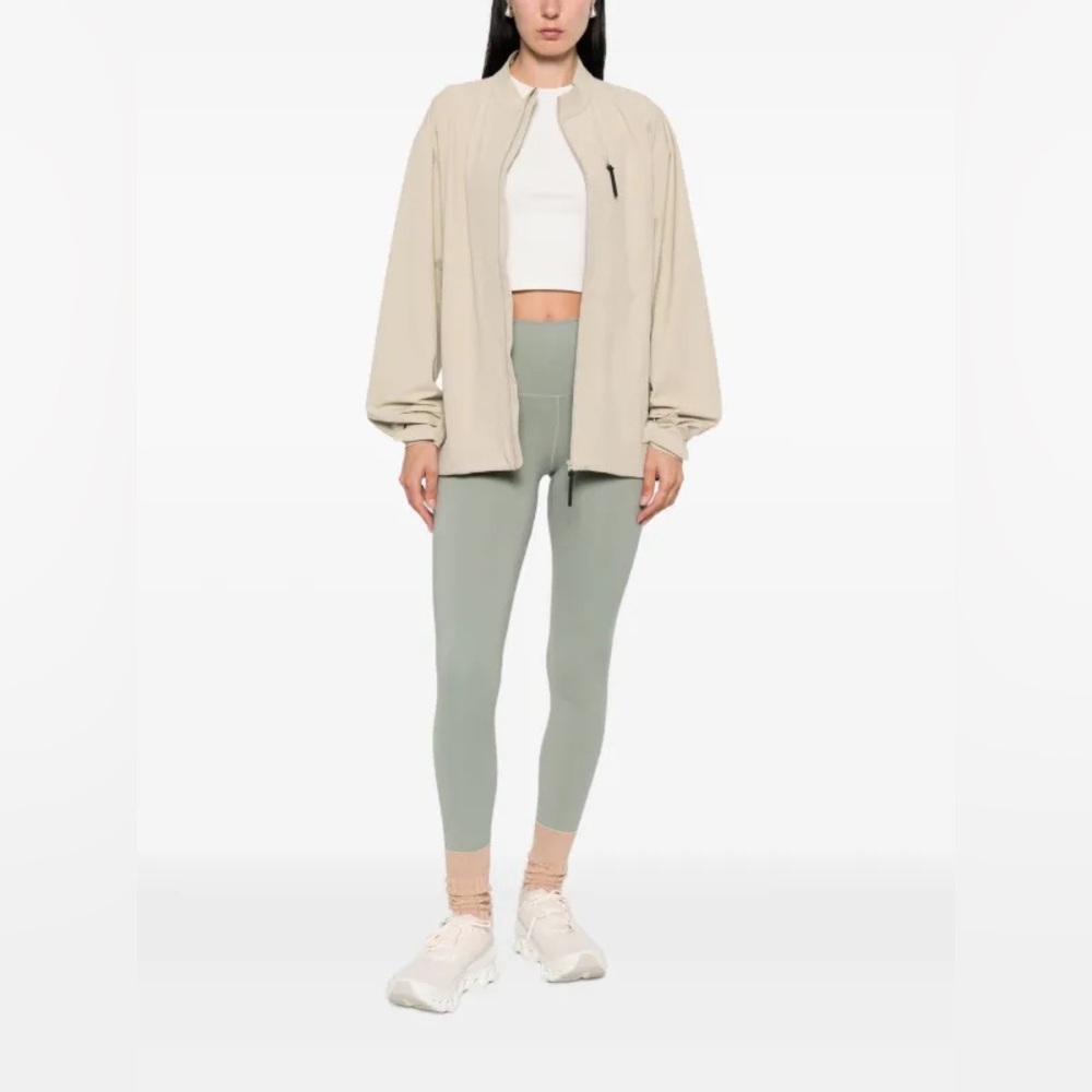 Varley FreeSoft Cropped Stretch-Jersey Sage Green Leggings‎ Size Medium